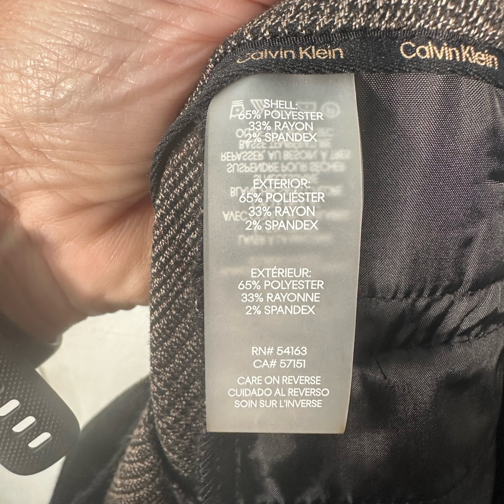 Calvin Klein Women's Brown Herringbone Belted Pants Size 12 N… - Picture 11 of 11